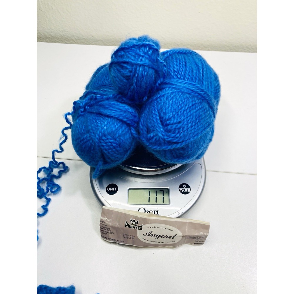 117g Phentex Angorel 100% High Quality Acrylic Bulky Yarn Saxe Blue Art. 67